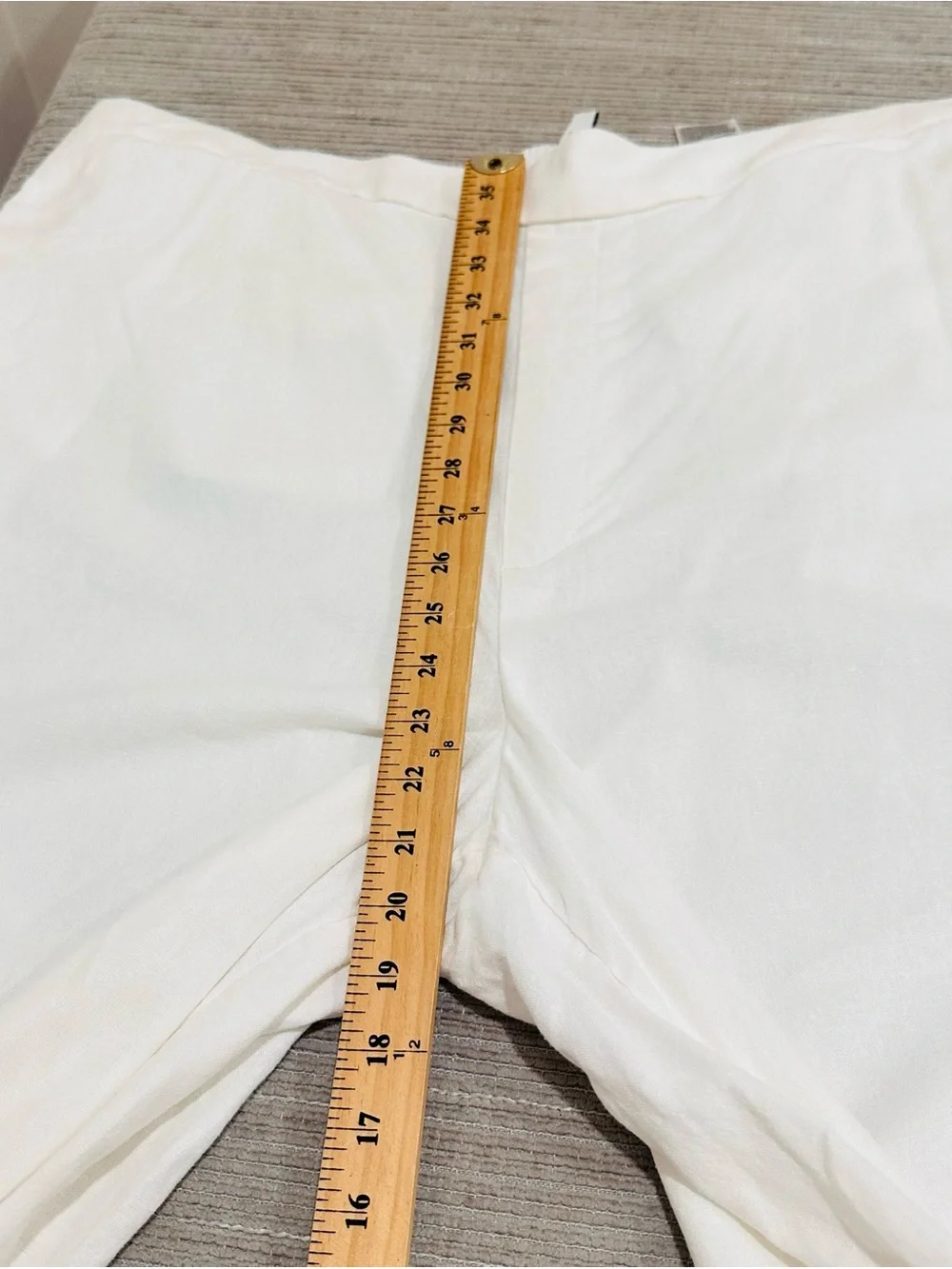 Banana Republic White Linen Blend Wide Leg‎ Crop Palazzo Pants Womens Size XL